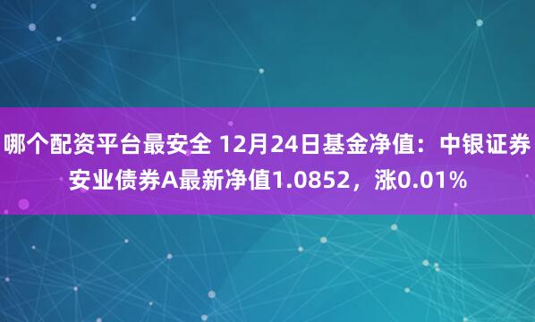 哪个配资平台最安全 12月24日基金净值：中银证券安业债券A最新净值1.0852，涨0.01%