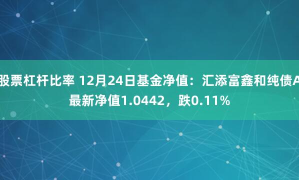 股票杠杆比率 12月24日基金净值：汇添富鑫和纯债A最新净值1.0442，跌0.11%