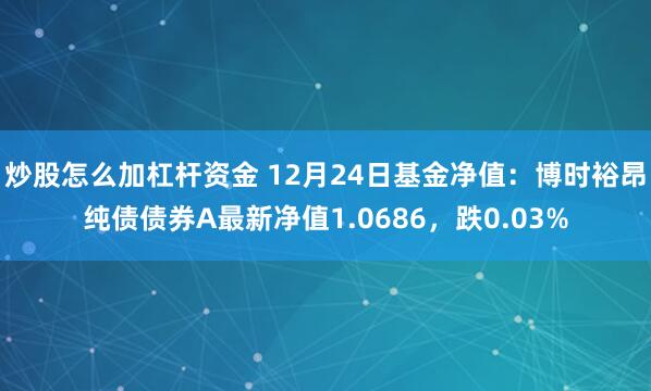 炒股怎么加杠杆资金 12月24日基金净值：博时裕昂纯债债券A最新净值1.0686，跌0.03%