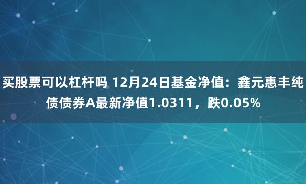 买股票可以杠杆吗 12月24日基金净值：鑫元惠丰纯债债券A最新净值1.0311，跌0.05%