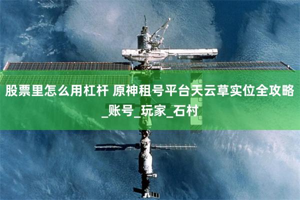 股票里怎么用杠杆 原神租号平台天云草实位全攻略_账号_玩家_石村