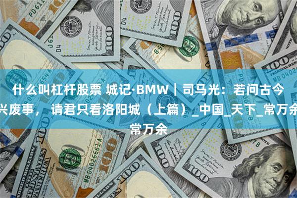 什么叫杠杆股票 城记·BMW｜司马光：若问古今兴废事， 请君只看洛阳城（上篇）_中国_天下_常万余