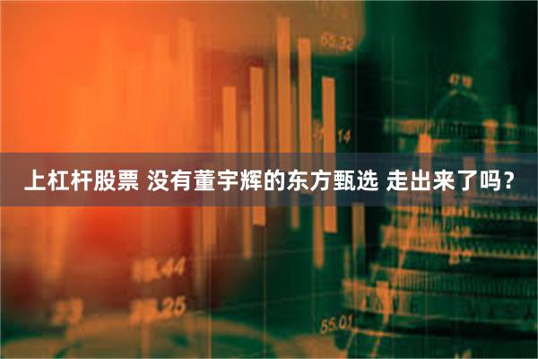 上杠杆股票 没有董宇辉的东方甄选 走出来了吗？